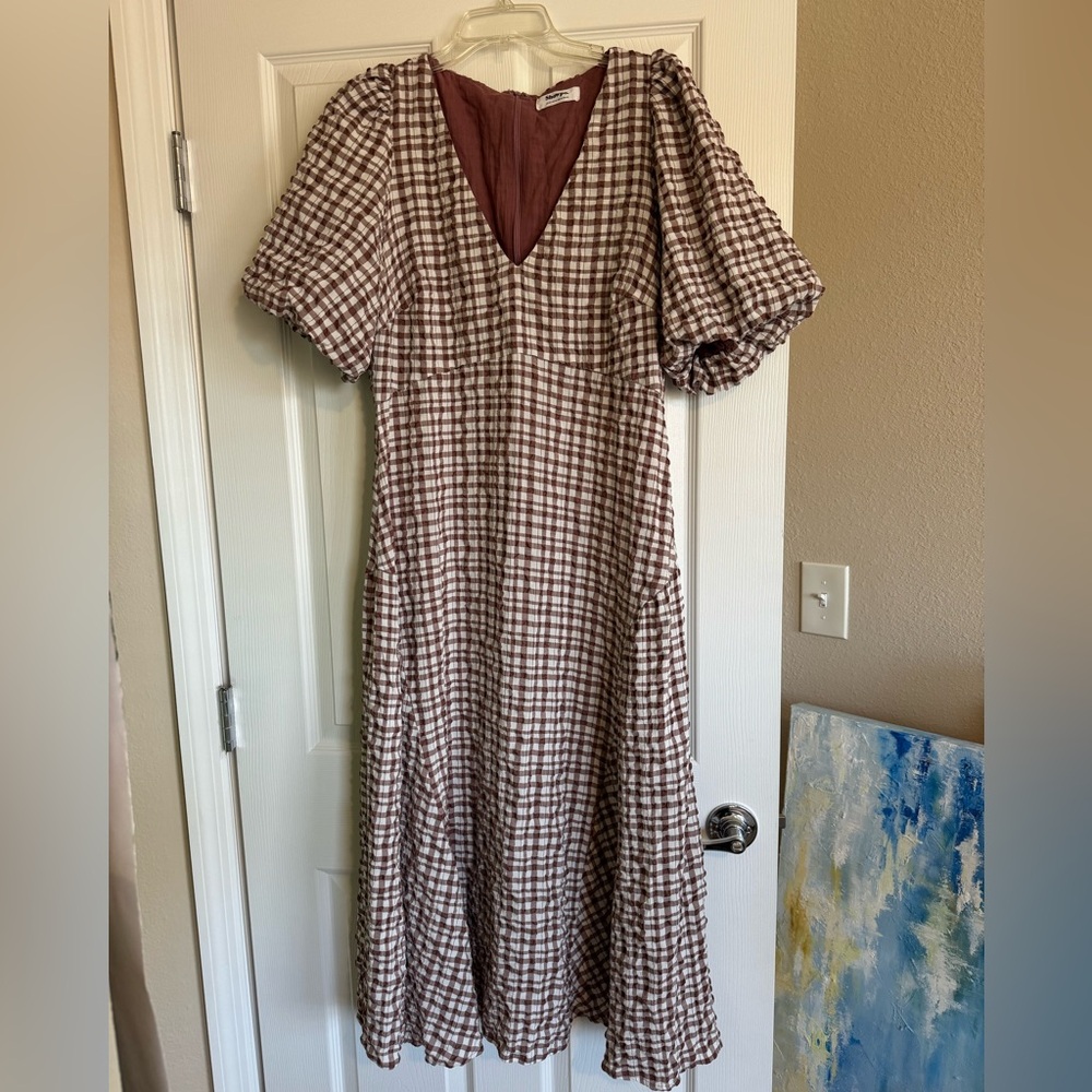 Showpo Brown Gingham Dress